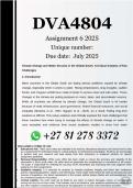 DVA4804 Assignment 6 &lpar;100&percnt; ANSWERS&rpar; 2025