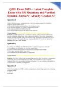 QME Exam 2025 &ndash; Latest Complete Exam with 350 Questions and Verified Detailed Answers &vert; Already Graded A&plus;