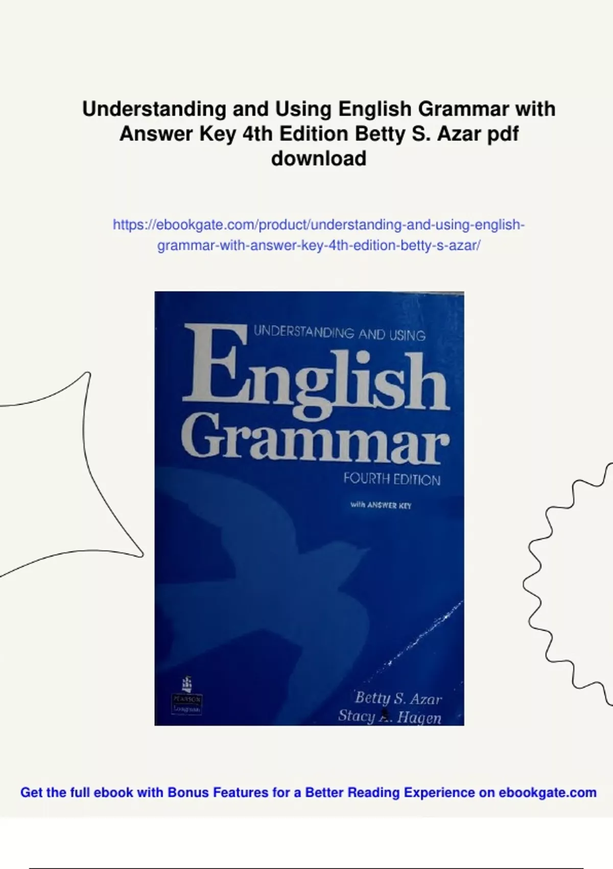 Summary Understanding and Using English Grammar with Answer Key 4th ...