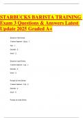 STARBUCKS BARISTA TRAINING Exam 3 Questions & Answers Latest Update 2025 Graded A&plus;