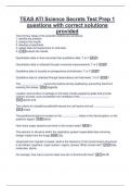 TEAS ATI Science Secrets Test Prep 1  questions with correct solutions  provided 