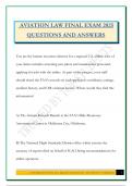 AVIATION LAW FINAL EXAM 2025 QUESTIONS AND ANSWERS
