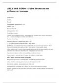 ATLS 10th Edition - Spine Trauma exam with correct answers