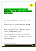 Certified Diabetes Educator Exam  2025&sol;2026 Exam Questions and Answers  &vert; 100&percnt; Pass