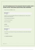 NU 578 PHARMACOLOGY FOR ADVANCED PRACTICE NURSES UNIT 1 EXAM LATEST 2025&sol;2026 QUESTIONS AND ANSWERS