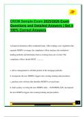 CRCM Sample Exam 2025&sol;2026 Exam  Questions and Detailed Answers &vert; Get it  100&percnt; Correct Answers