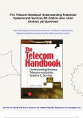 The Telecom Handbook Understanding Telephone Systems and Services 4th Edition Jane Laino &lpar;Author&rpar; - Digital Download