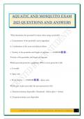 AQUATIC AND MOSQUITO EXAM 2025 QUESTIONS AND ANSWERS