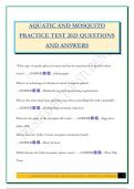 AQUATIC AND MOSQUITO PRACTICE TEST 2025 QUESTIONS AND ANSWERS