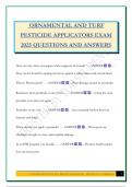 ORNAMENTAL AND TURF PESTICIDE APPLICATORS EXAM 2025 QUESTIONS AND ANSWERS