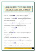 ILLINOIS TURF PESTICIDE TEST 2025 QUESTIONS AND ANSWERS