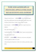 TURF AND LANDSCAPE 3&period;0 &lpar;PESTICIDE APPLICATOR&rpar; EXAM 2025 QUESTIONS AND ANSWERS
