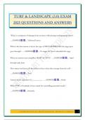 TURF & LANDSCAPE &lpar;3&period;0&rpar; EXAM 2025 QUESTIONS AND ANSWERS