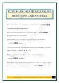 TURF & LANDSCAPE 3&period;0 EXAM 2025 QUESTIONS AND ANSWERS