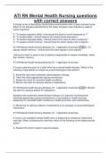 ATI RN Mental Health Nursing questions  with correct answers 