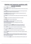 Infection and response questions with  correct answers 