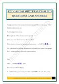 ECO 336 USM MIDTERM EXAM 2025 QUESTIONS AND ANSWERS