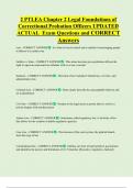 2 PTLEA Chapter 2 Legal Foundations of  Correctional Probation Officers UPDATED  ACTUAL  Exam Questions and CORRECT  Answers 