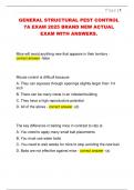 GENERAL STRUCTURAL PEST CONTROL  7A EXAM 2025 BRAND NEW ACTUAL  EXAM WITH ANSWERS&period;