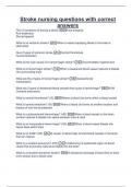 Stroke nursing questions with correct  answers 