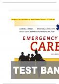 Test Bank for Emergency Care 14th Edition by Daniel Limmer&comma; Michael F&period; O'Keefe and Edward T&period; Dickinson&comma; A&plus; guide &vert; All Chapters Covered