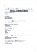 Health and Social Care questions with  correct verified solutions