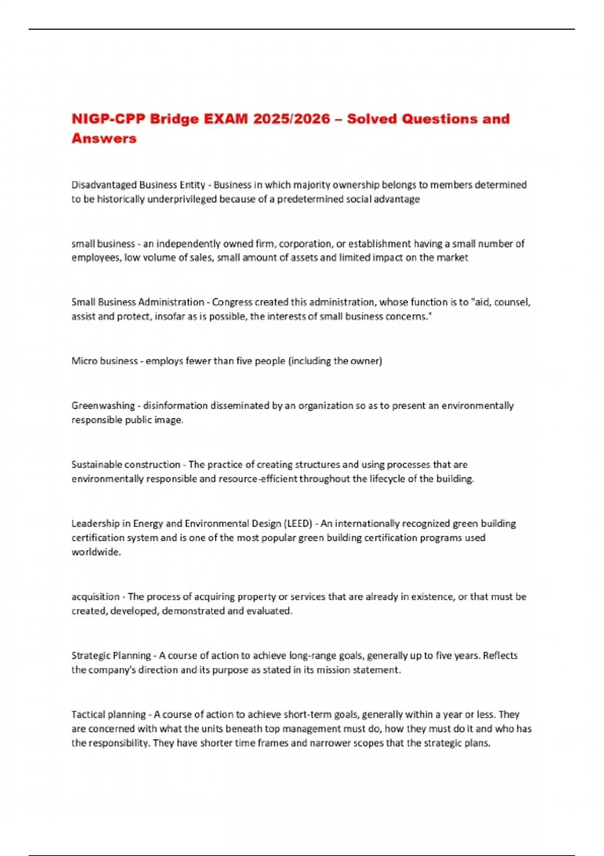 NIGP-CPP Bridge EXAM 2025/2026 – Solved Questions and Answers - NIGP ...