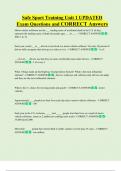Safe Sport Training Unit 1 UPDATED     Exam Questions and CORRECT Answers 