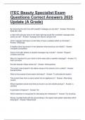 ITEC Beauty Specialist Exam Questions Correct Answers 2025 Update &lpar;A Grade&rpar;