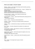 PSYC 301 EXAM 1 STUDY GUIDE