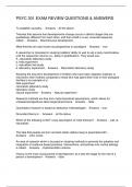 PSYC 301 EXAM REVIEW QUESTIONS & ANSWERS