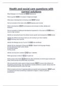 Health and social care questions with  correct solutions 