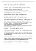PSYC 301 FINAL MIDTERM QUESTIONS