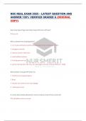 NSC REAL EXAM 2025 &ndash; LATEST QUESTION AND  ANSWER 100&percnt; VERIFIED GRADED A &lpar;ORIGINAL  COPY&rpar;