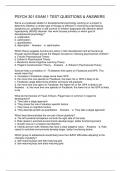 PSYCH 301 EXAM 1 TEST QUESTIONS & ANSWERS