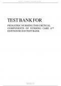 Test Bank for Pediatric Nursing&colon; The Critical Components of Nursing Care&comma; 2nd Edition&comma; Kathryn Rudd&comma; Diane Kocisko