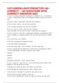 VATI GREEN LIGHT PREDICTOR 180 - CORRECT &ndash; 195 QUESTIONS WITH CORRECT ANSWERS 2025