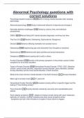 Abnormal Psychology questions with  correct solutions 