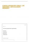 CLINICAL MICROSCOPY FINALS &vert; 100 QUESTIONS &vert; WITH ACCURATE ANSWERS&excl;&excl;