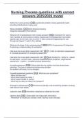 Nursing Process questions with correct  answers 2025&sol;2026 model 