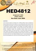 HED4812 Assignment 2 &lpar;COMPLETE ANSWERS&rpar; 2026 - DUE 30 June 2026