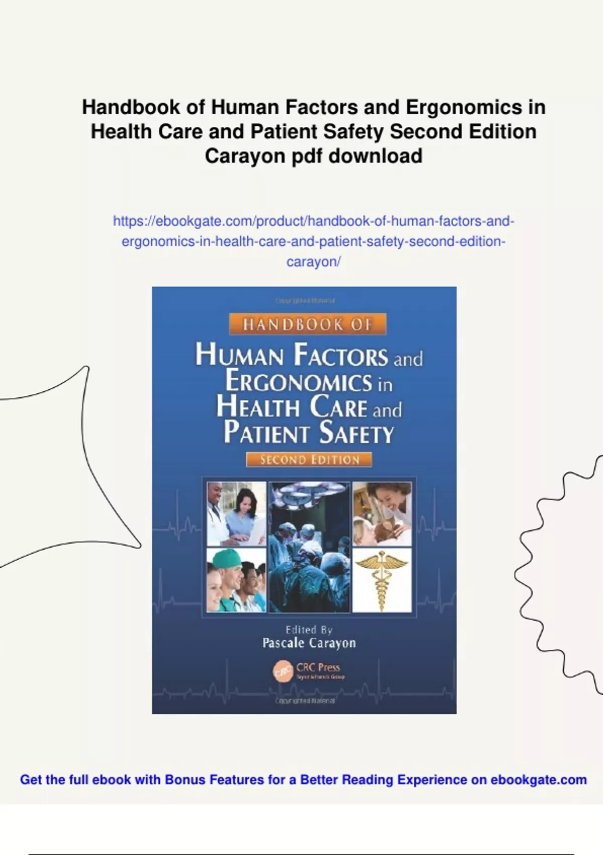 Summary Handbook of Human Factors and Ergonomics in Health Care and ...