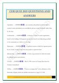 CER QUIZ 2025 QUESTIONS AND ANSWERS