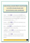 CER FINAL EXAM PREP CHAPTERS 8-15 SPD CESAR EXAM 2025 QUESTIONS AND ANSWERS