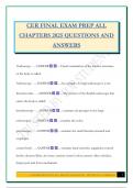 CER FINAL EXAM PREP ALL CHAPTERS 2025 QUESTIONS AND ANSWERS