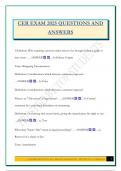 CER EXAM 2025 QUESTIONS AND ANSWERS