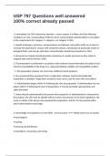 USP 797 Questions well answered 100&percnt; correct already passed
