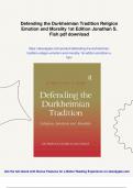 Defending the Durkheimian Tradition Religion Emotion and Morality 1st Edition Jonathan S&period; Fish - Digital Download