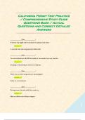 California Permit Test Practice &sol; Comprehensive Study Guide Questions Bank &sol; Actual Questions and Correct Detailed Answers 