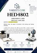 HED4802 Assignment 2 &lpar;DETAILED ANSWERS&rpar; 2026 - DISTINCTION GUARANTEED